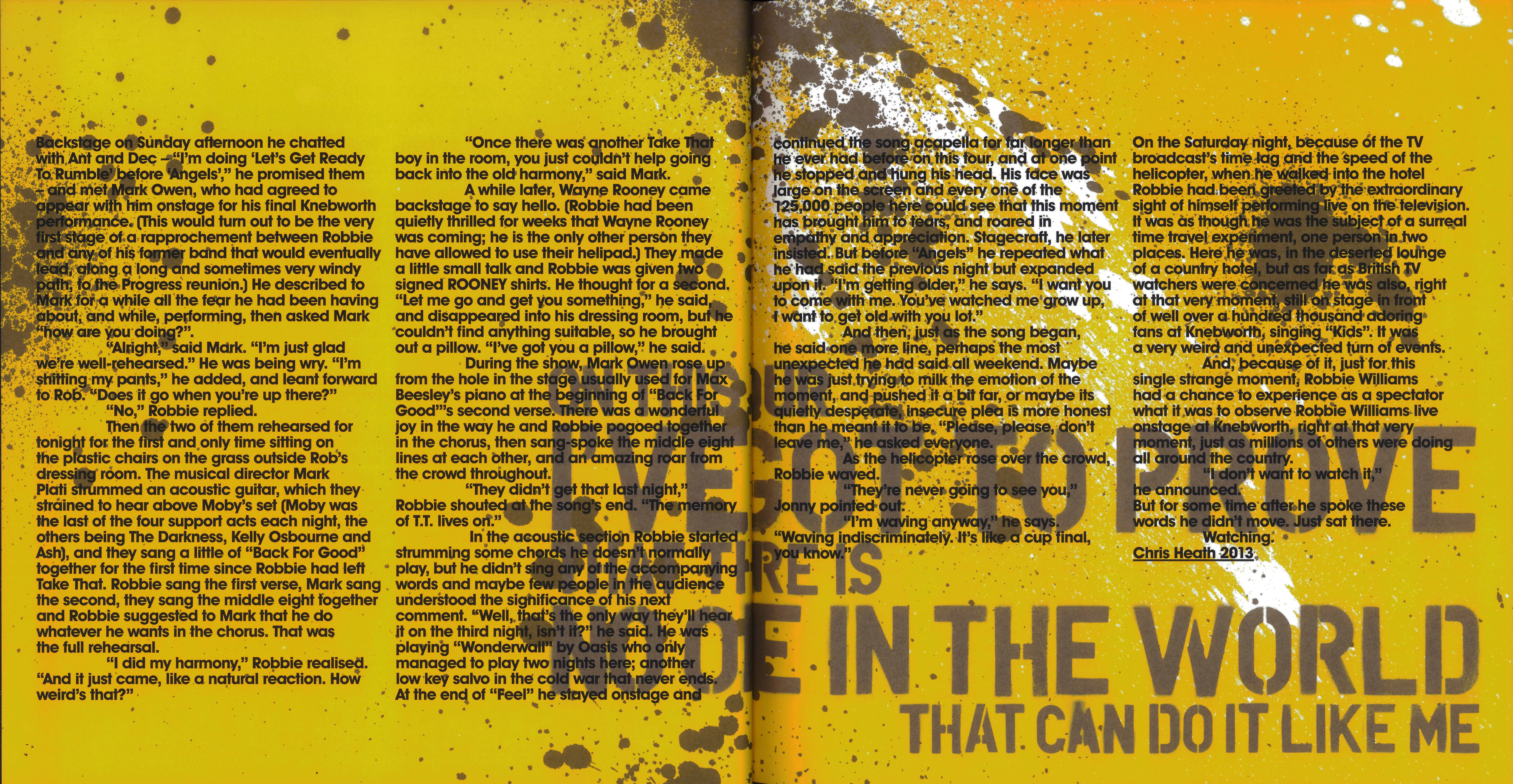 Robbie Williams  Live At Knebworth : Booklet11